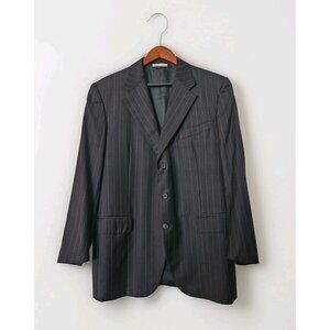 Belvest Hand Tailored Italy Black Pinstripe Sport Coat Men’s 44R